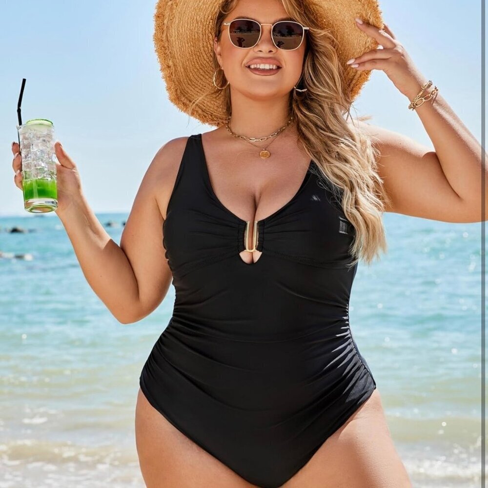 B2prity One Piece Swimsuit for Women Tummy Control Ruched  /0010